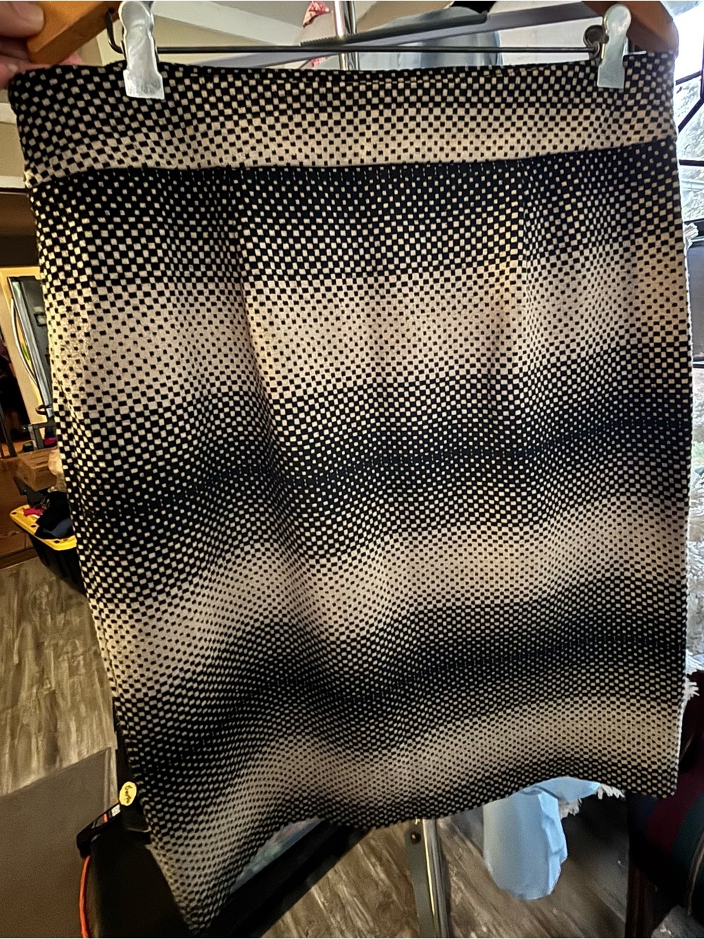 Grace Black & Tan Micro-Check pattern Pencil Skirt size 14